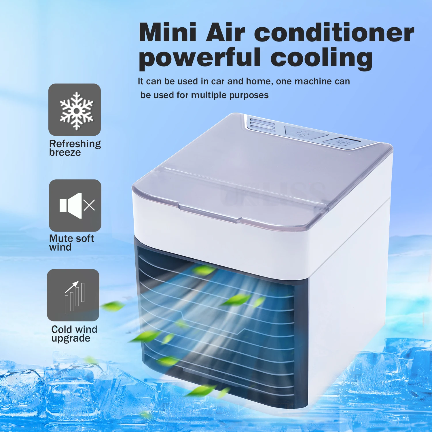 

Air Cooling Portable Air Conditioner Mini Air Cooler USB Personal Space Cooler Fan 3 In 1 Humidifier Purifier Desk Fan Home
