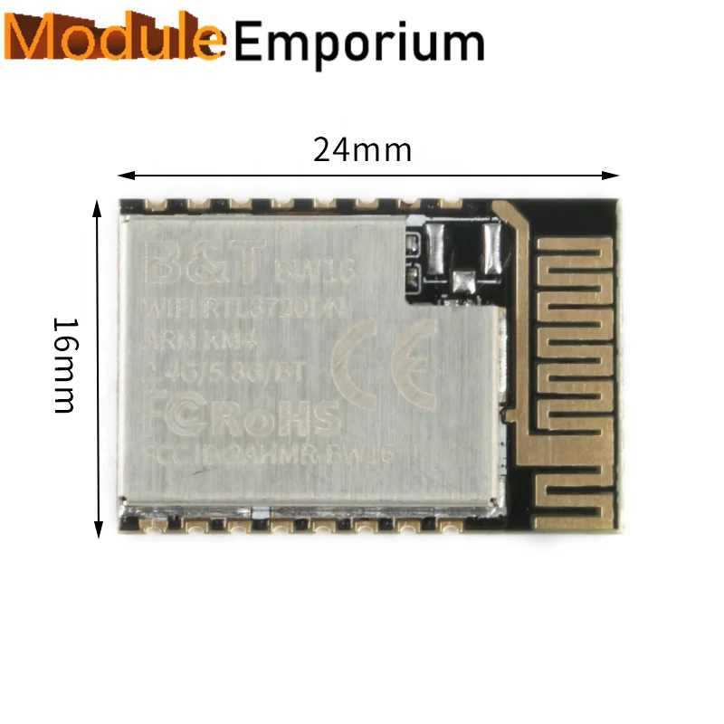 Двухдиапазонный IIC SPI UART PWM с низким энергопотреблением, 3,3 В, 2,4G, 5G BLE, беспроводной Wi-Fi модуль RTL8720DN BW16