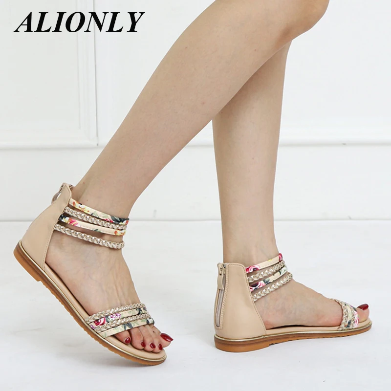 Alionly обувь в римском стиле новинка 2024 женские модные повседневные сандалии для