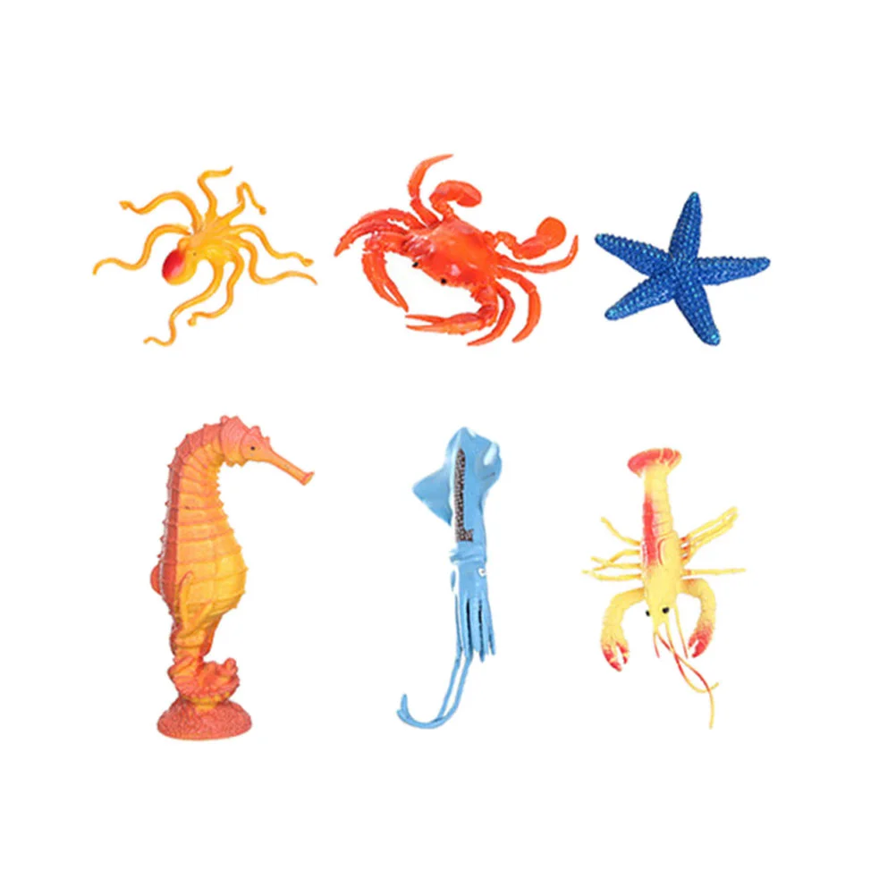 

6Pcs Vivid Ocean Animal Figurines Creative Marine Creature Model Kids Random Style