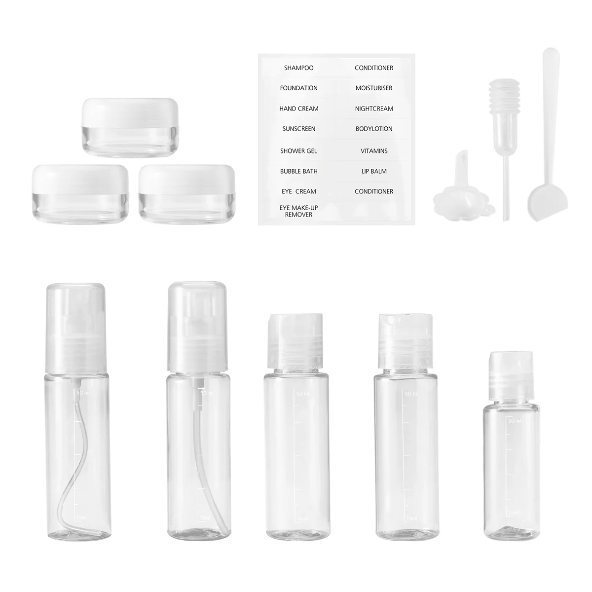 

Портативный косметический дорожный контейнер FRCOLOR, контейнер для жидкости для туалетных принадлежностей, набор прозрачных бутылок