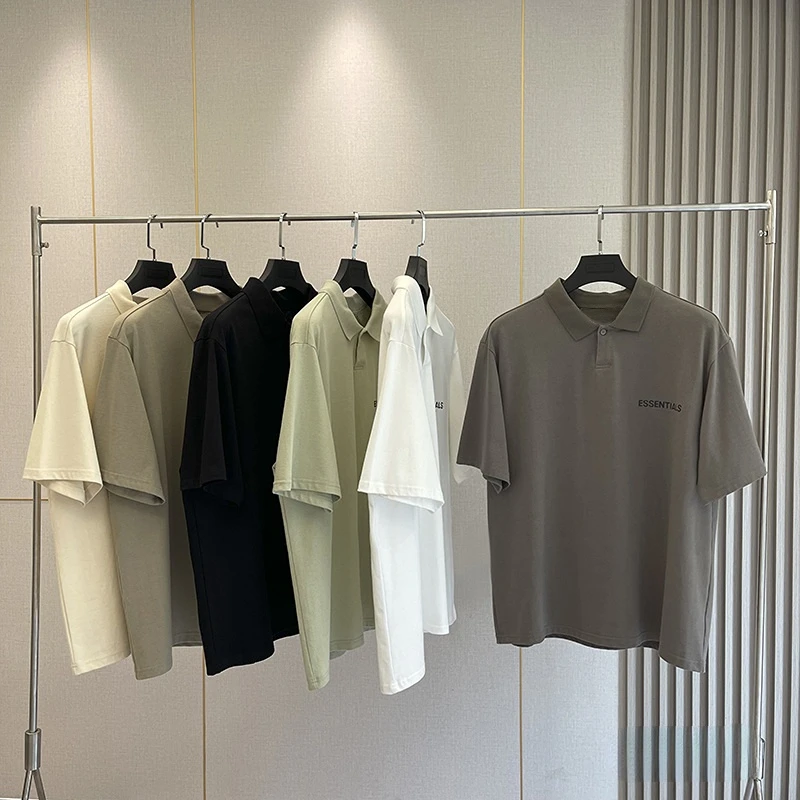 

Мужская рубашка-поло Ss22, 100% хлопок, светоотражающая надпись, свободная футболка в стиле хип-хоп, с коротким рукавом, в стиле унисекс