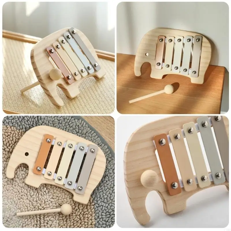 C4DE 5 Note Xylophone Musical Toy для детей с дизайном мультфильмов слона образование