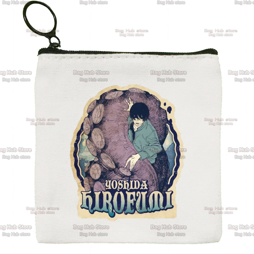 Chainsaw Man Small Purse Coin Purse Zipper Women's Canvas Cute Mini Coin Bag Earphone Storage Bag Coin Pouch