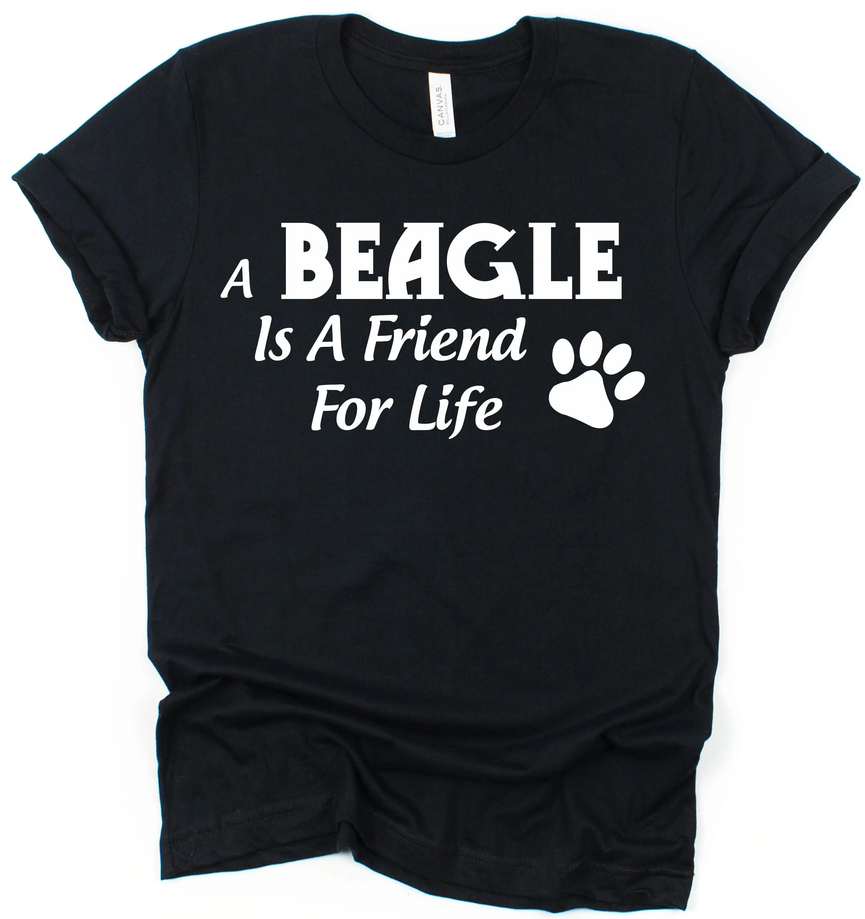 Хлопковая футболка A Beagle Is Friend For Life черная или красная свободная в стиле домашних