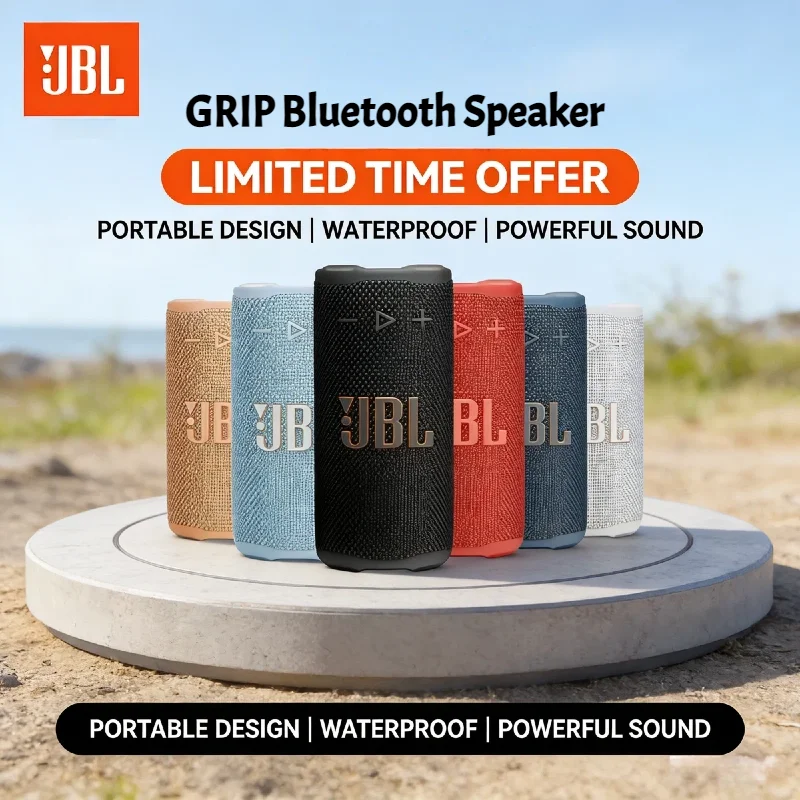 Фото Портативная беспроводная колонка JBL Grip с карабином, легкая, ударопрочная, Bluetooth-колонка для походов и велопрогулок №1