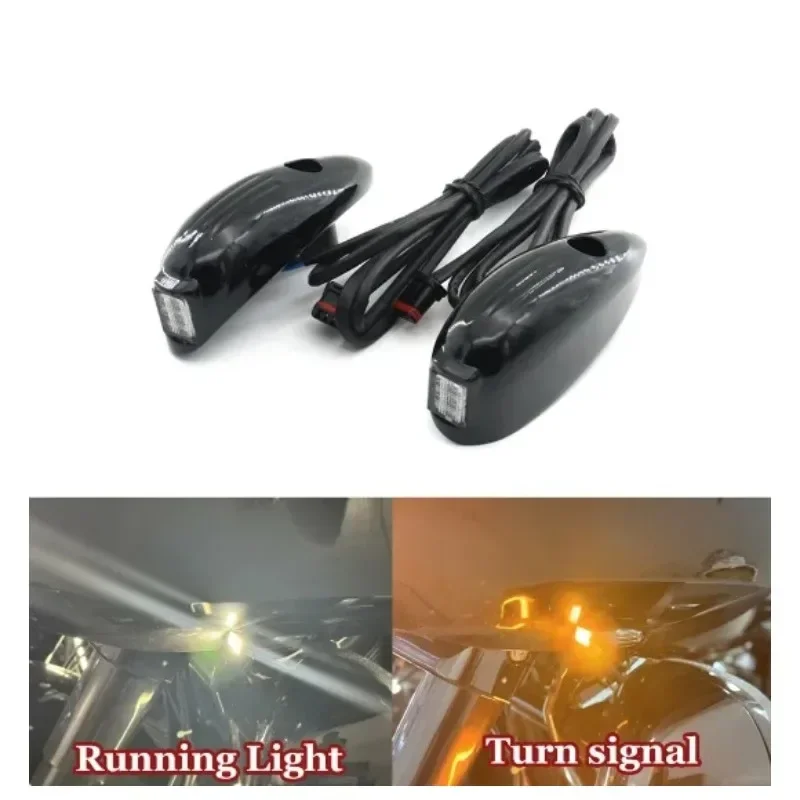 

Для Harley Davidson Road Glide FLTRX 2015-2023 аксессуары для мотоциклов сплав передние фонари поворота белый сигнал Янтарный