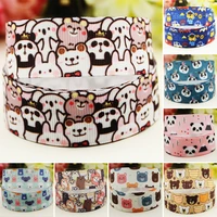 22mm 25mm 38mm 75mm bears and pandas cartoon character printed grosgrain ribbon party decoration 10 yards