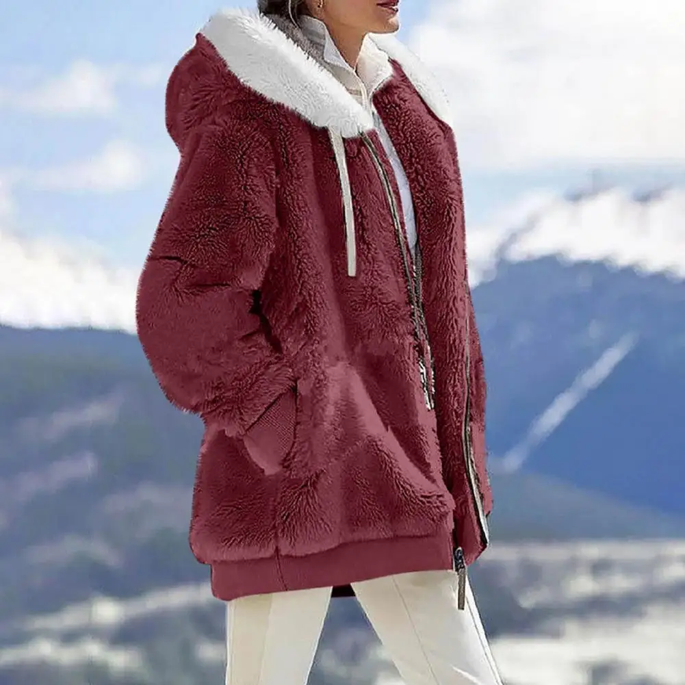 

Trendy Outdoor Coat Furry Women Coat Cardigan Cozy Plus Size Women Winter Coat Cozy