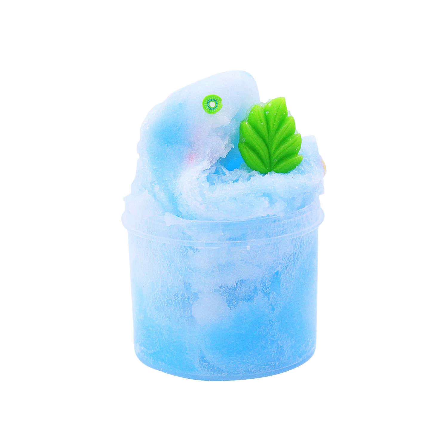 Cloud Slime С Зелеными Листьями И Вишней. Уникально Прикосновеющаяся Матовая Шелковая