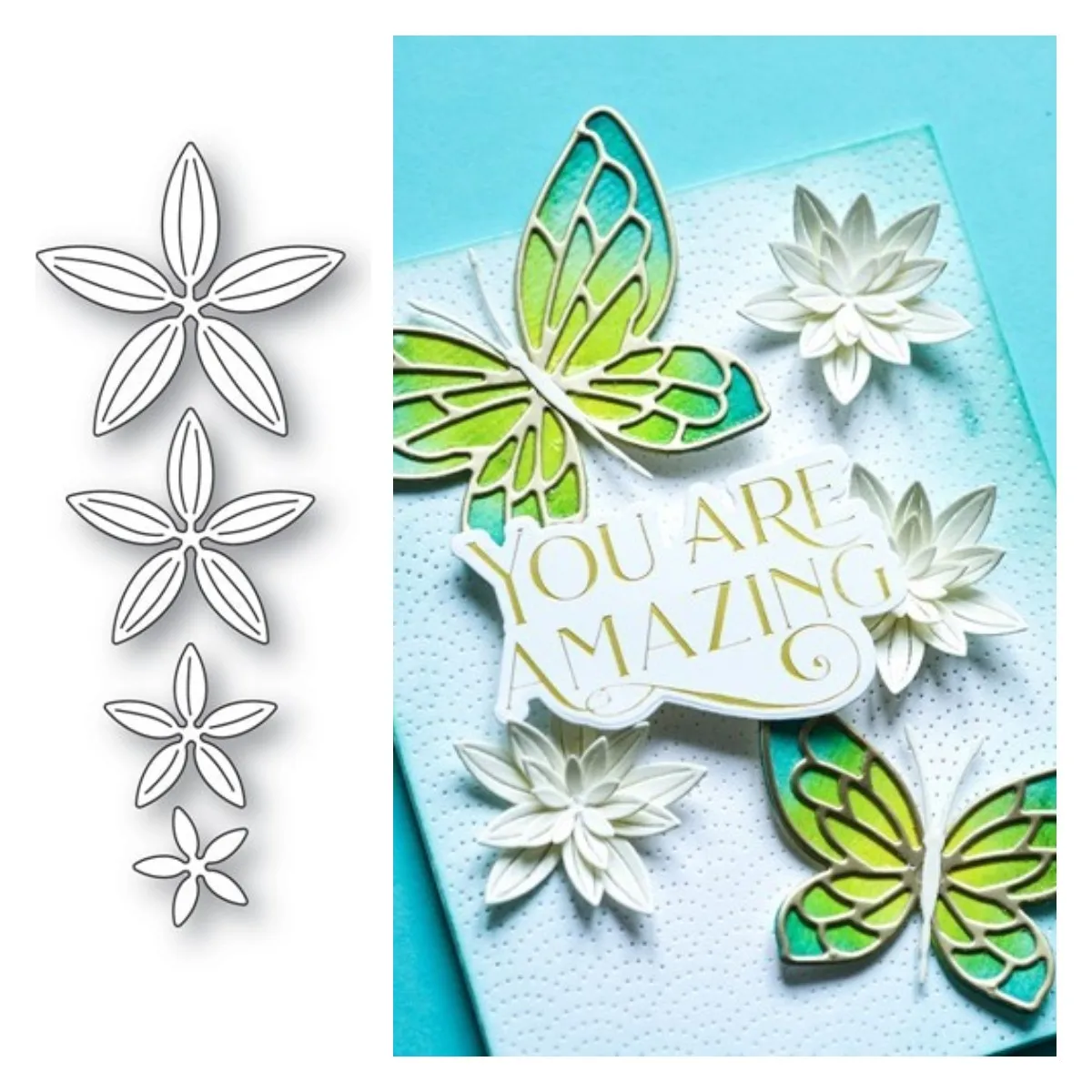 

Layered Lovely Flowers Metal Cutting Dies Craft Embossing Make Paper Greeting Card Making Template Diy Handmade 2022 New