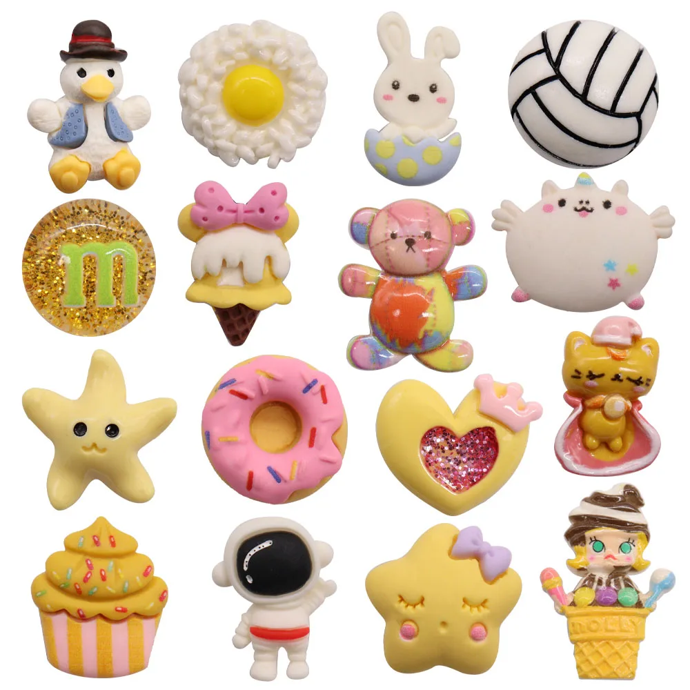 

Mix 50Pcs Resin Shoe Charms White Rabbit Duck Astronaut Star Accessories DIY Shoe Decorations For Croc Jibz Kids X-mas Gift