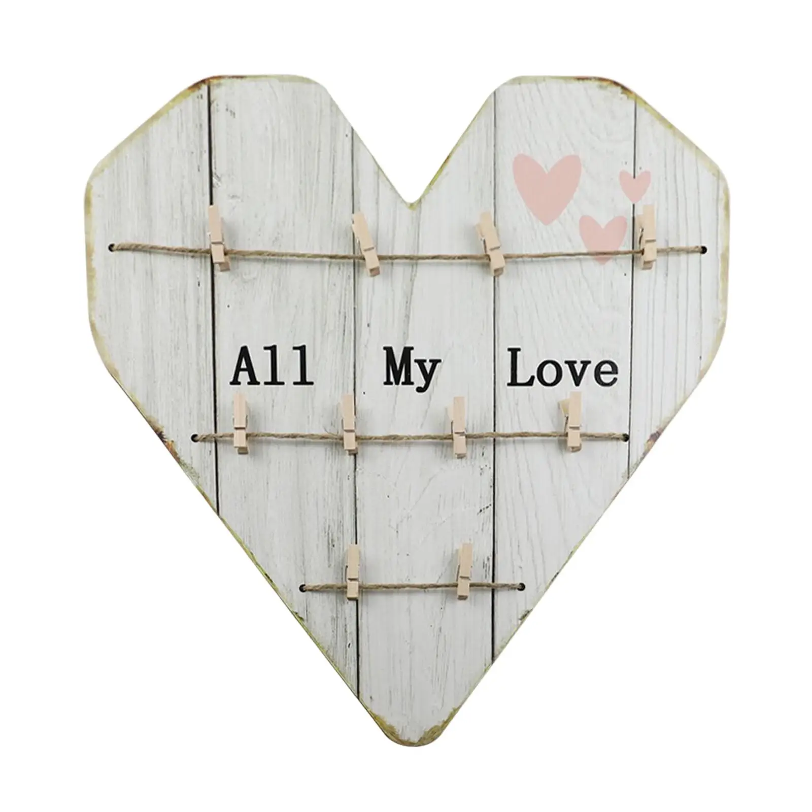 

Picture Frames with 10 Photo Clip Wall Clip Photo Decorations Photo Holders for Store Restaurant Valentine'S Day Birthday Gift