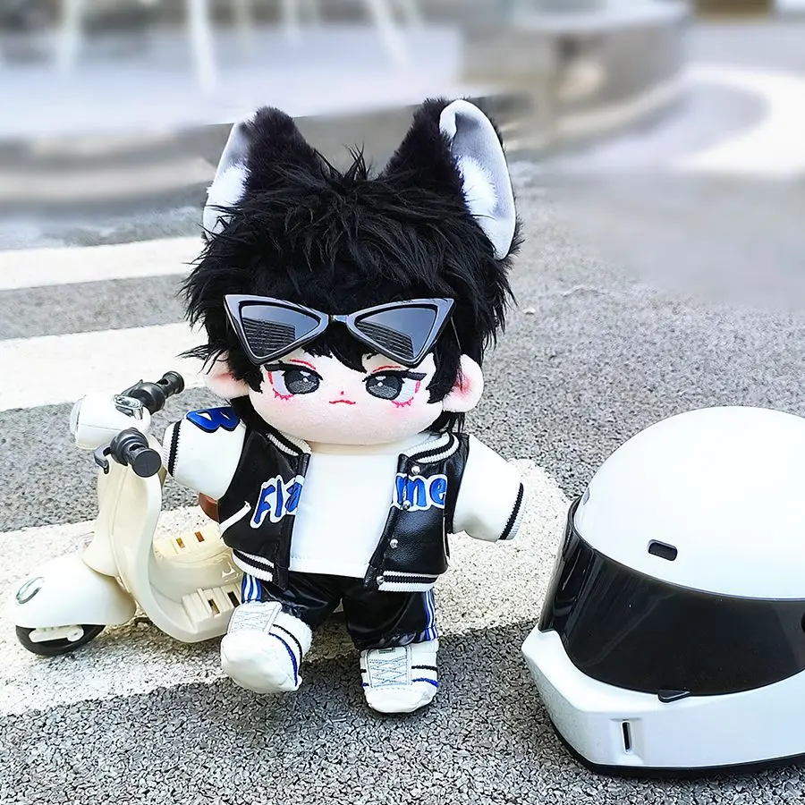 

Original Handsome Cool Cosplay Cute Wolf Beast Ear Tail Plush 20cm Doll Body Toy Clothes Costume Props Kpop Gift