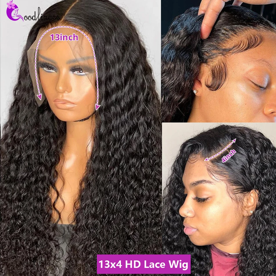 Water Wave Lace Front Wig HD Lace Frontal Human Hair Wigs For Women Water Curly Brazilian Human Hair PrePlucked 13x6 Frontal Wig