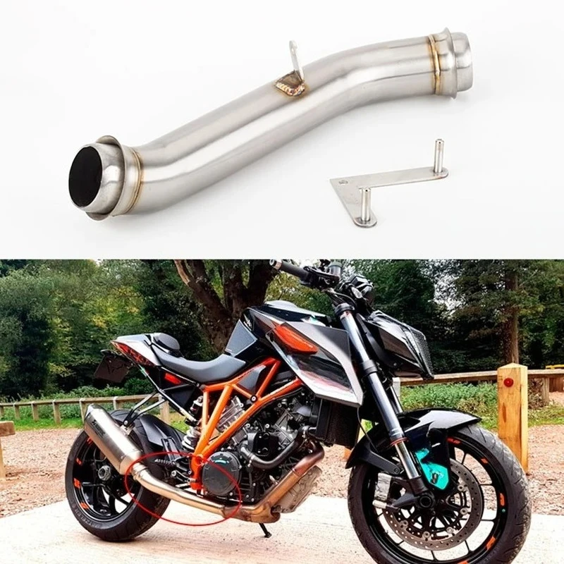 Фото Для мотоцикла KTM 1290 Super Duke R 2014-2016 годов выпуска, модифицированная выхлопная средняя труба из нержавеющей стали, соединительная трубка, аксессуары. №2