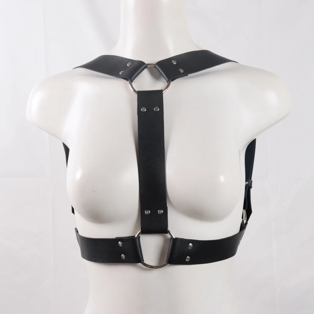 Для мужчин кожаный регулируемый нагрудный портупея с подтяжками черные подвязки