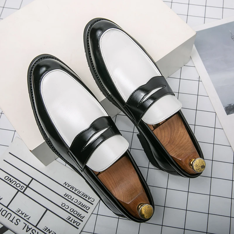 

Роскошные брендовые модные классические туфли с острым носком слипоны для мужчин лоферы из лакированной кожи мужские строгие свадебные туфли
