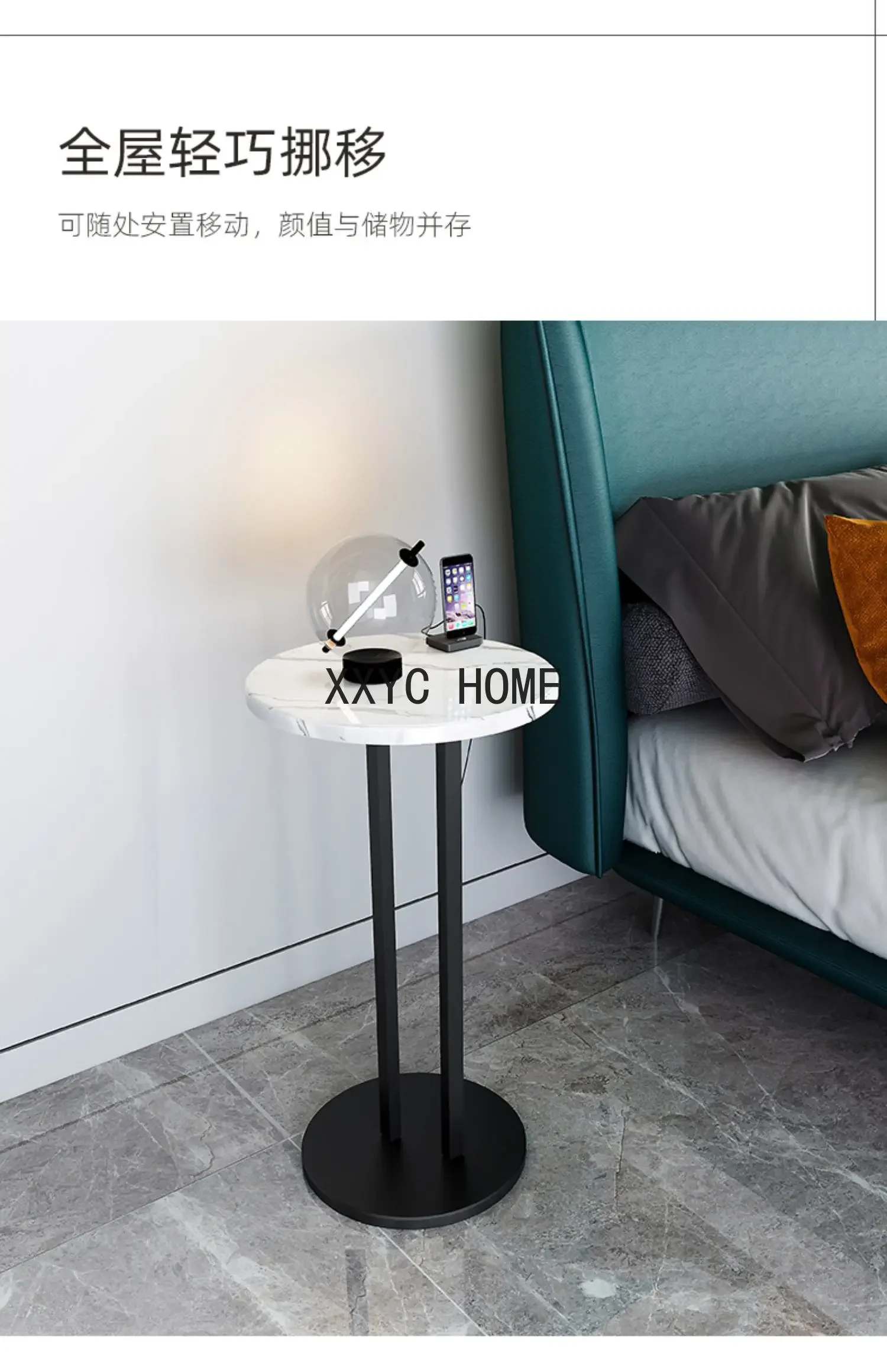 Узкая многофункциональная зона для спальни маленькая круглая Минималистичная