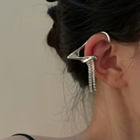 korean fashion punk fairy clip earrings for women goth irregular metal ear cuffs unusual statement design no piercing earrings