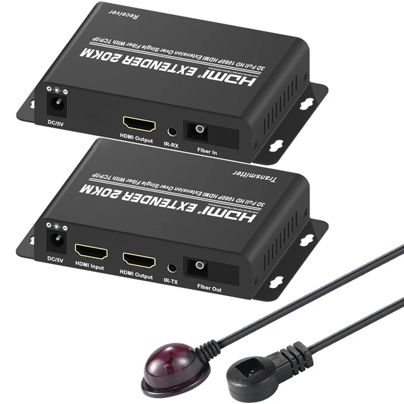

20KM 1080P HDMI Extender Via Single SC Optical Fiber Cable TCP IP 1 TX To Multi RX Splitter for PS4 DVD Camera PC To TV Monitor