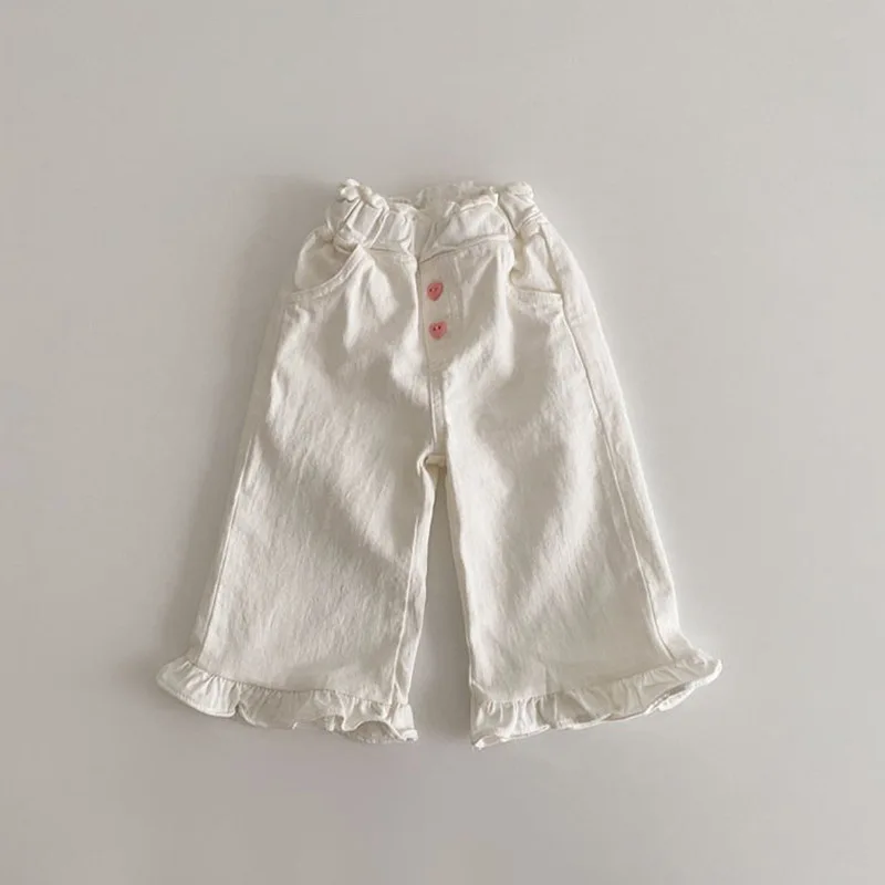 

Children Pants for Girl Kids Spring Summer Clothes Girls Solid Ruffles Trousersr for Baby Pant Toddlers Vestido Infantil