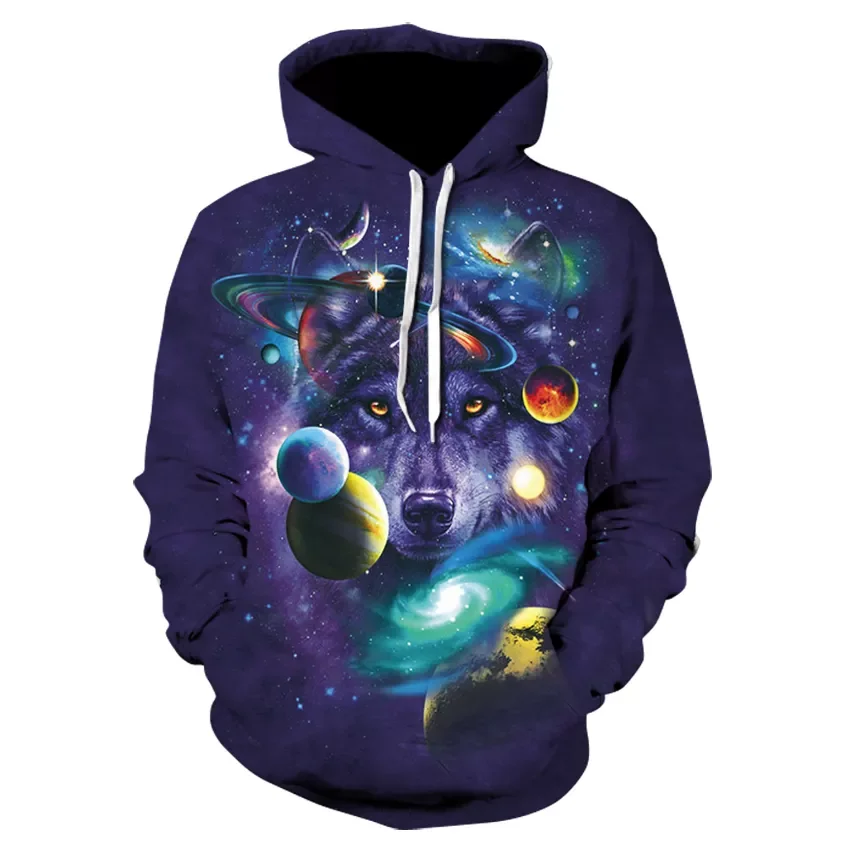

2022NEW Wolf sports hoodie fashion for men and women street wear long-sleeved casual pocket hooded sweatshirts