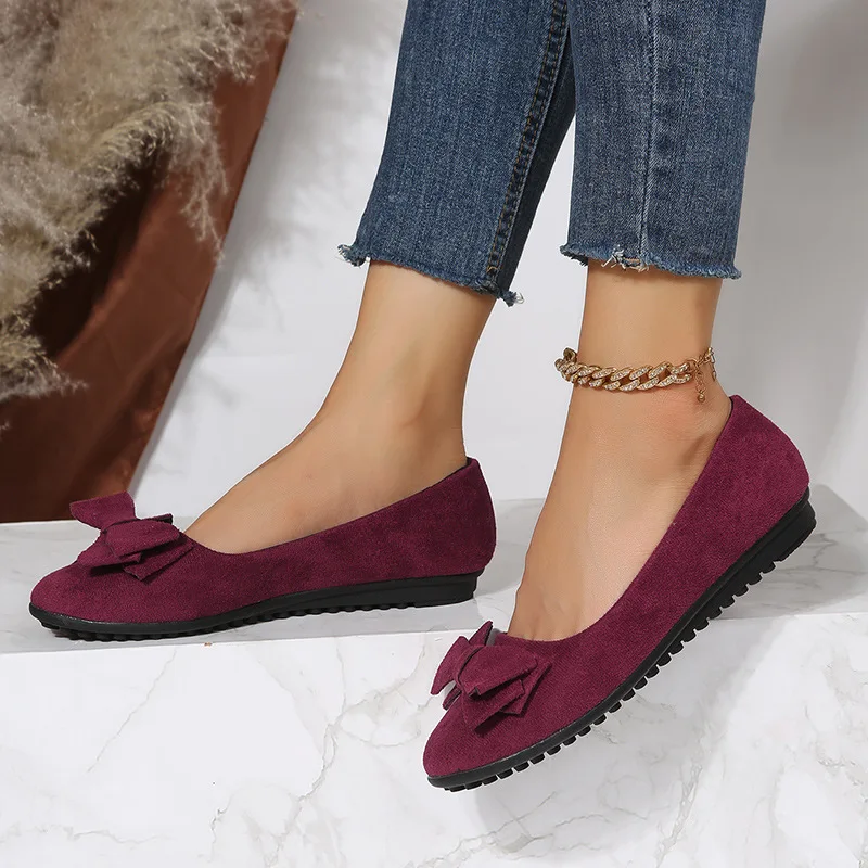 

Shoes Woman Flats Bow-Knot Shallow Mouth Casual Female Sneakers Slip-on Modis Round Toe Dress Butterfly Moccasin Summer Slip On