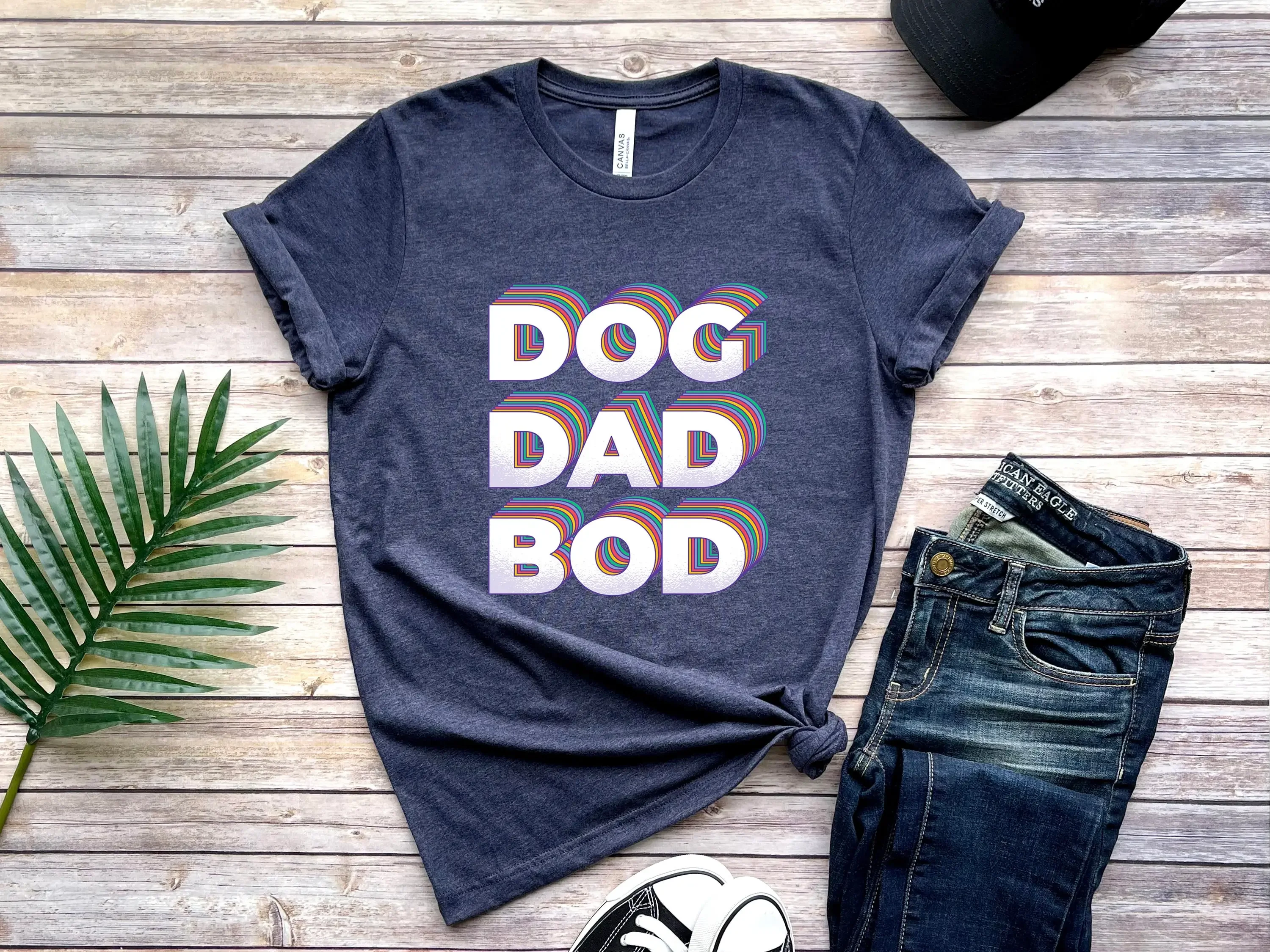 Забавная футболка с собакой и папой День отца для папы