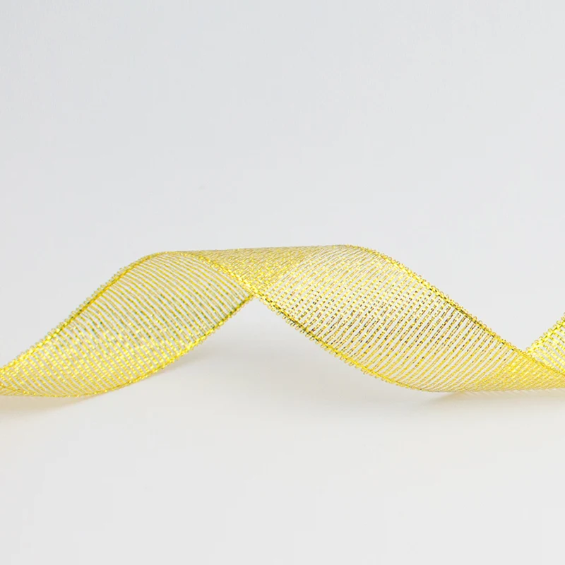 25 ярдов 6 мм золотистые/Серебристые блестящие ленты искусственные шелковые розы