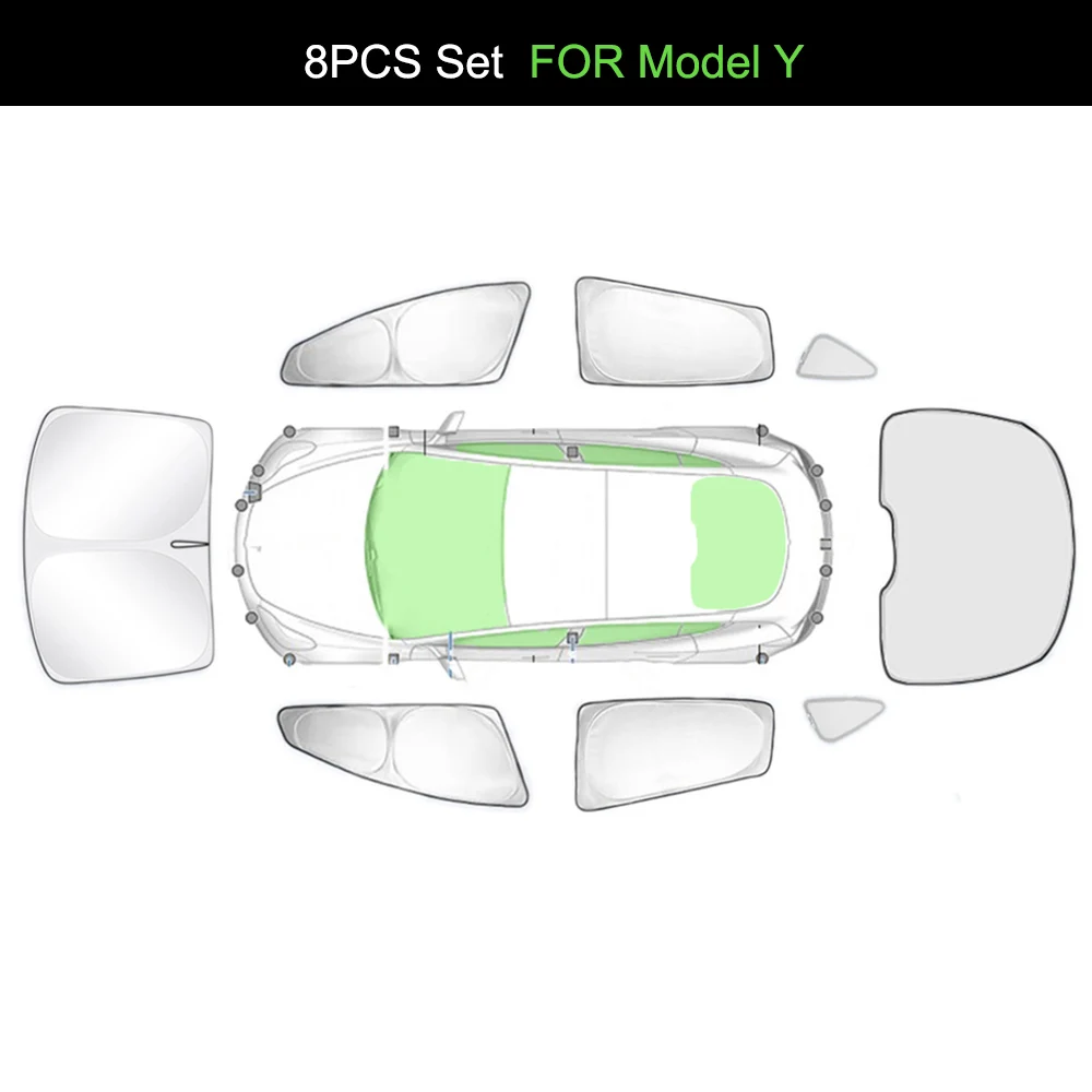 

Тканевый солнцезащитный козырек с серебряным покрытием для Tesla Model 3Y 2020-2025, солнцезащитный козырек на боковое окно, шторы для кемпинга, аксессуары