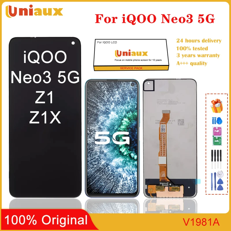 6,57 дюйма для VIVO IQOO Neo3 5G Z1 Z1X V1981A V1986A V2012A, ЖК-дисплей, детали для замены