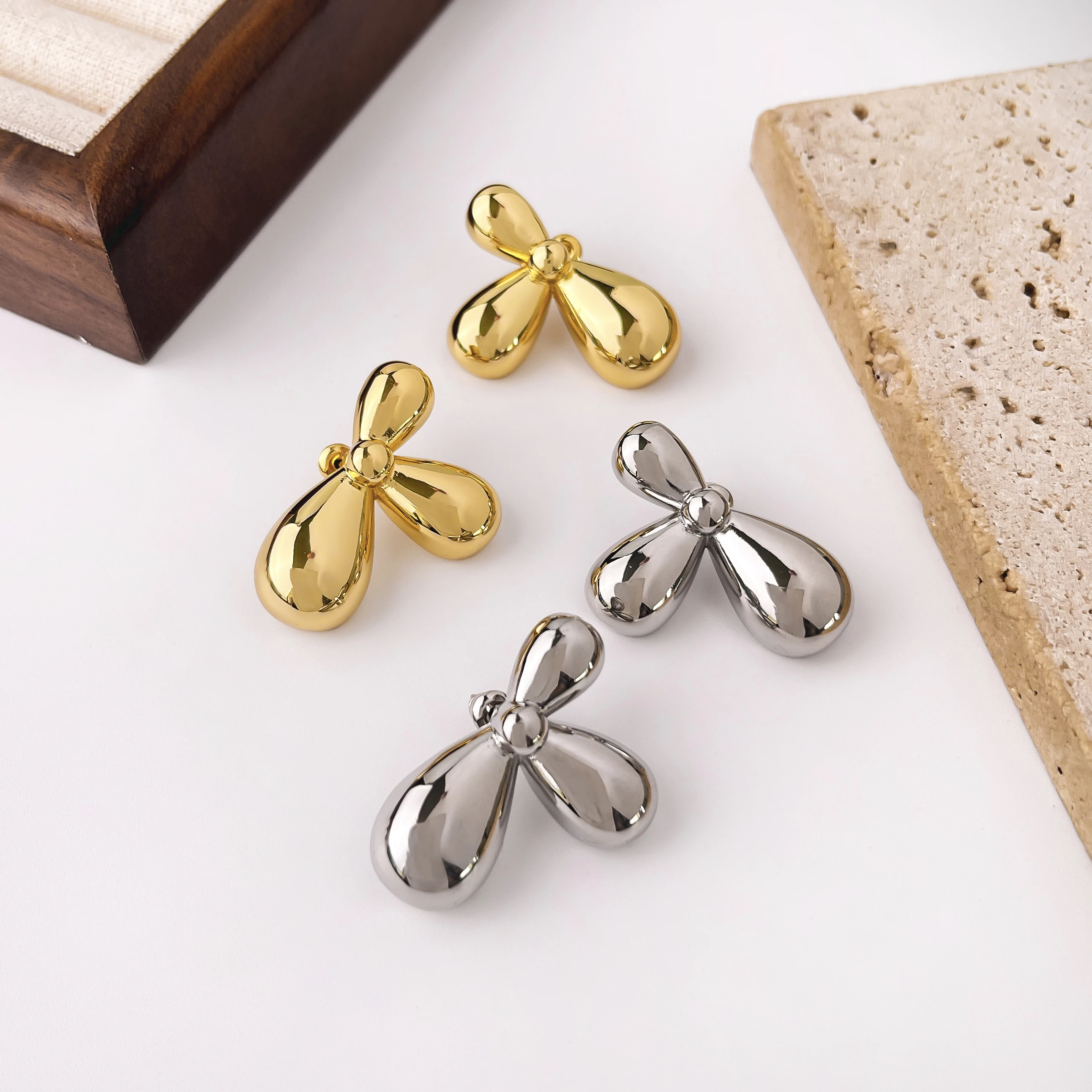 Винтажные Женские Серьги-гвоздики Ghidbk Гладкий Нерегулярный Цветочный Дизайн