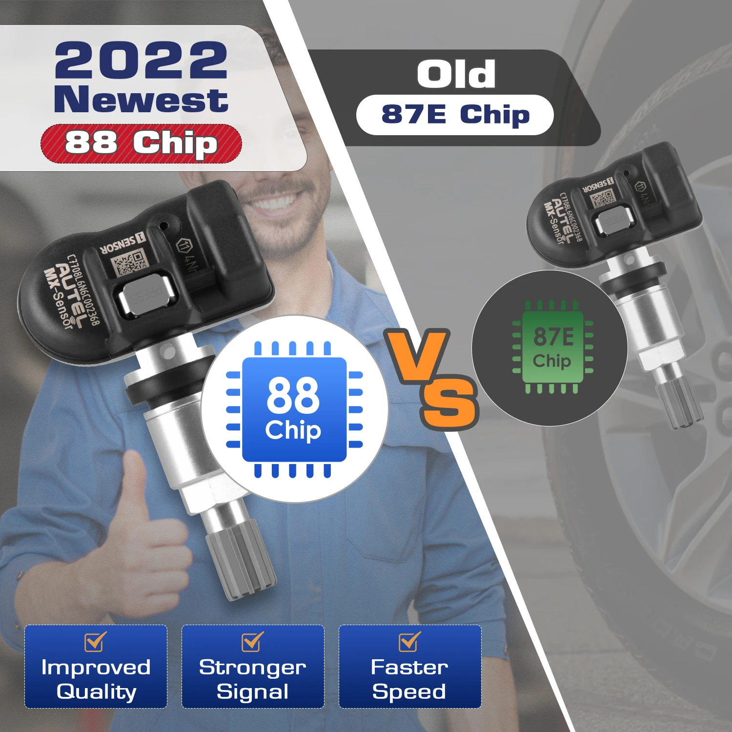 Autel 2 в 1 MX-Sensor s TPMS Датчик автомобильных шин 433 МГц 315 клон-able Программируемый датчик