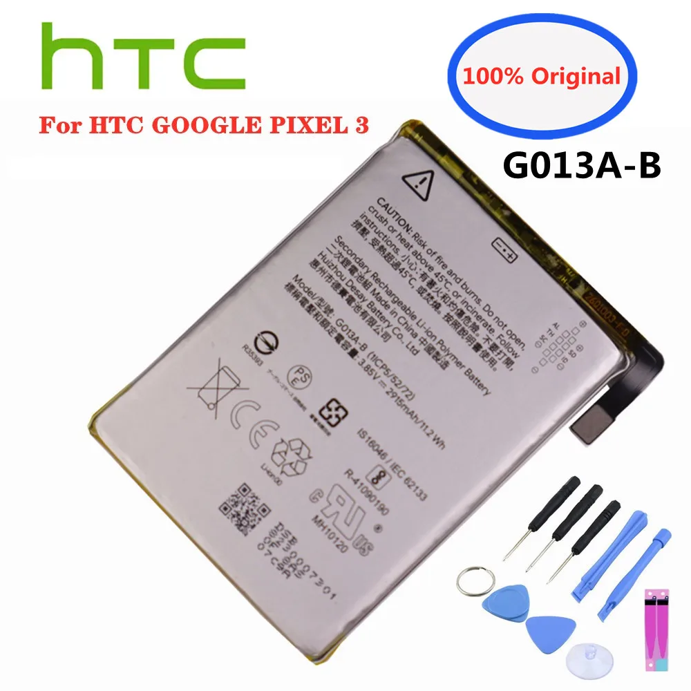 

2915mAh 100% Original G013A-B Battery For HTC GOOGLE Pixel 3 G013B G013A Pixel3 Phone High Quality Replacement Bateria + Tools