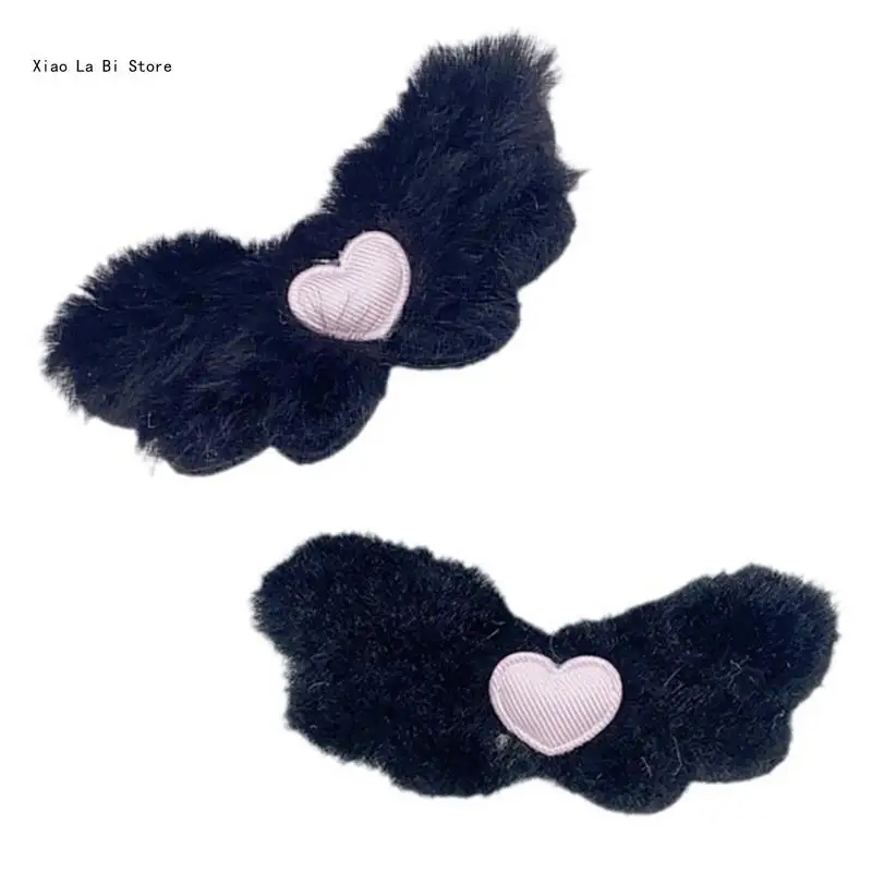 Прекрасная заколка для волос девочек плюшевые заколки в форме крыльев с вышивкой