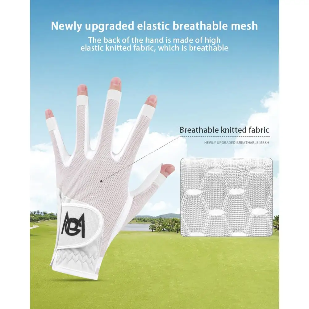 

Comfortable 1 Pair Pgm Women Golf Gloves Breathable Anti-slip Wear-resistant High Elastic Fingerless Gloves