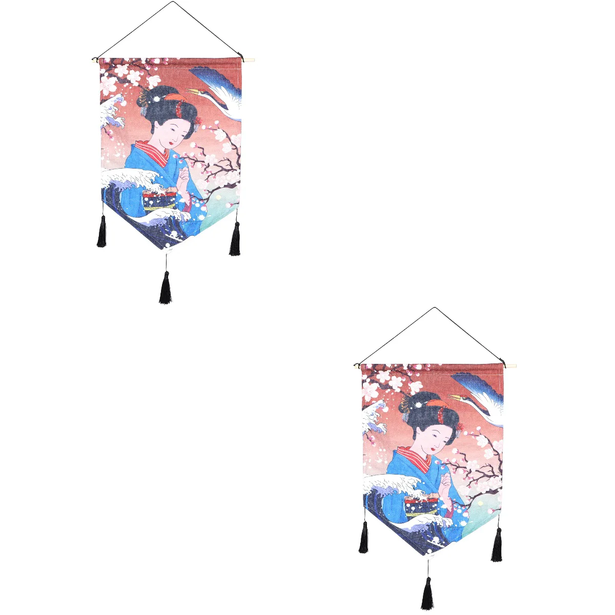 

2pcs Japanese Sushi Restaurant Flag Banner Hanging Flag Banner Wall Window Flag Decor