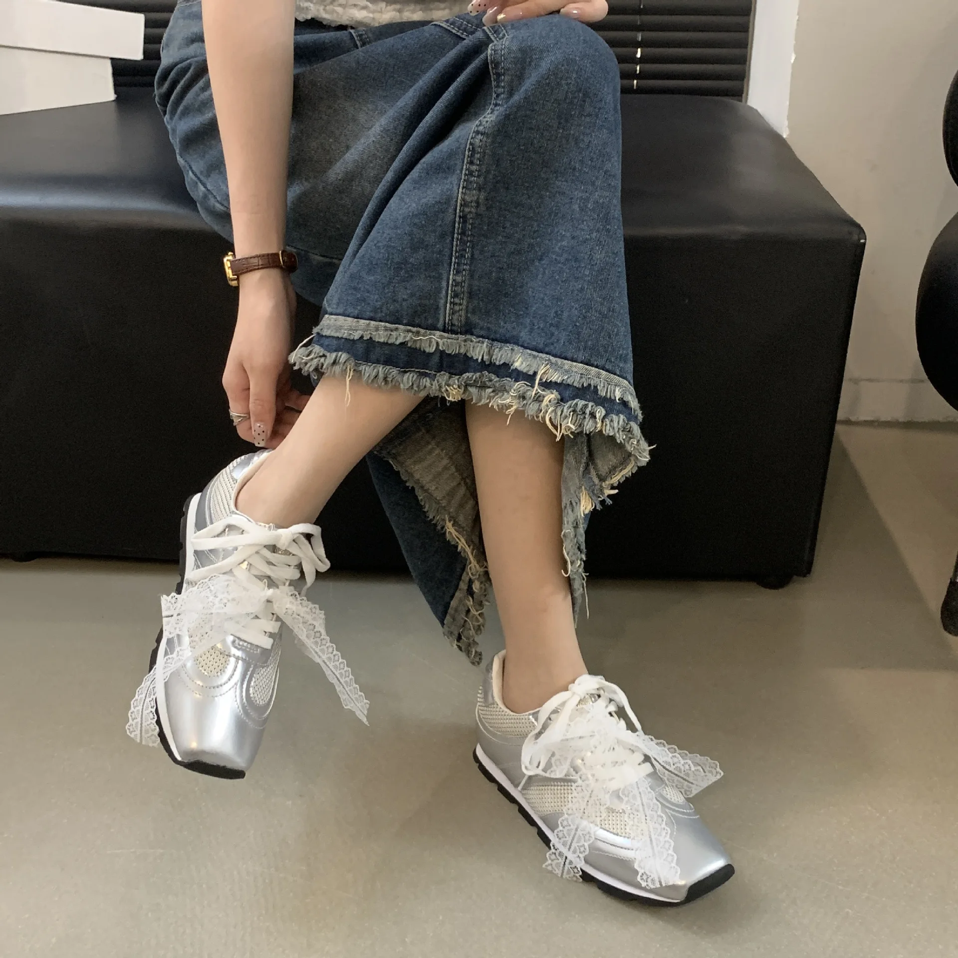 Туфли Forrest Gump женские из натуральной кожи с квадратным носком универсальные