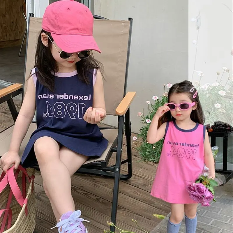 

Girl Dress Children's Alphabet Color Camisole Dress Ropa De Niña Kids Clothes