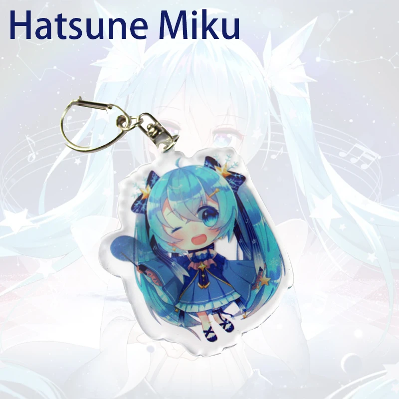 Hatsune Miku аниме фигурка 6 см Акриловые фотоподарки подвесная Пряжка двухсторонние