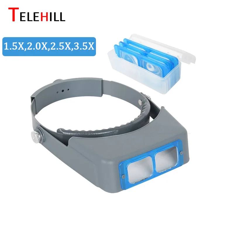 

Professional Head Wearing Magnifying Glass 1.5X2X2.5X3.5X Optical Glass Lens Headband Eyewear Loupe Magnifier for Repair Reading