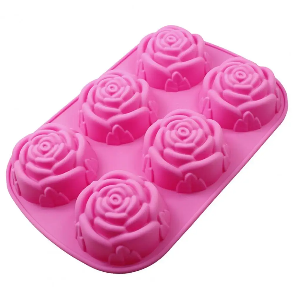 

Heat-resistant No Smell Non-stick Rose Flower Shape Fondant Mould for Kitchen