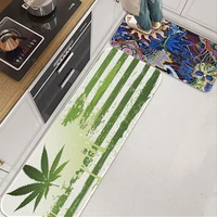 abstractionism art weed kitchen mat retro multiple choice living room kitchen rug non slip hotel decor mat
