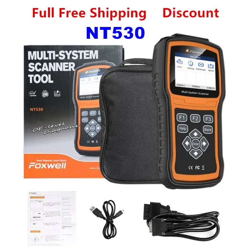 

Foxwell NT530 Multi-System Scanner OE-level Universal Auto Diagnostic Tools Get One Vehicle software free open Update of NT520