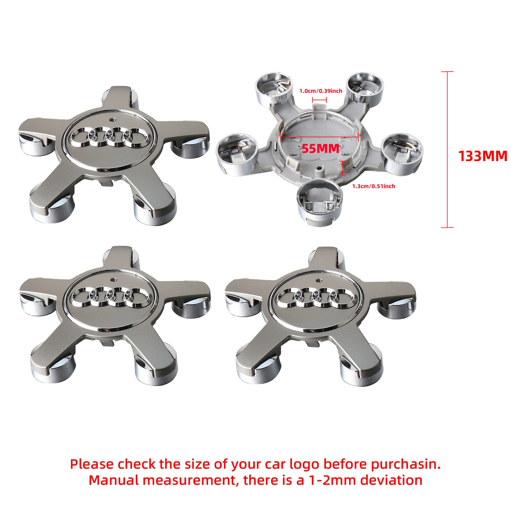 

4 шт., оригинальные автомобильные чехлы для центра колес, крышка ступицы, аксессуары для украшения шин для Audi Sline A4 B8 A3 8P 8V B6 B7 A6 C7