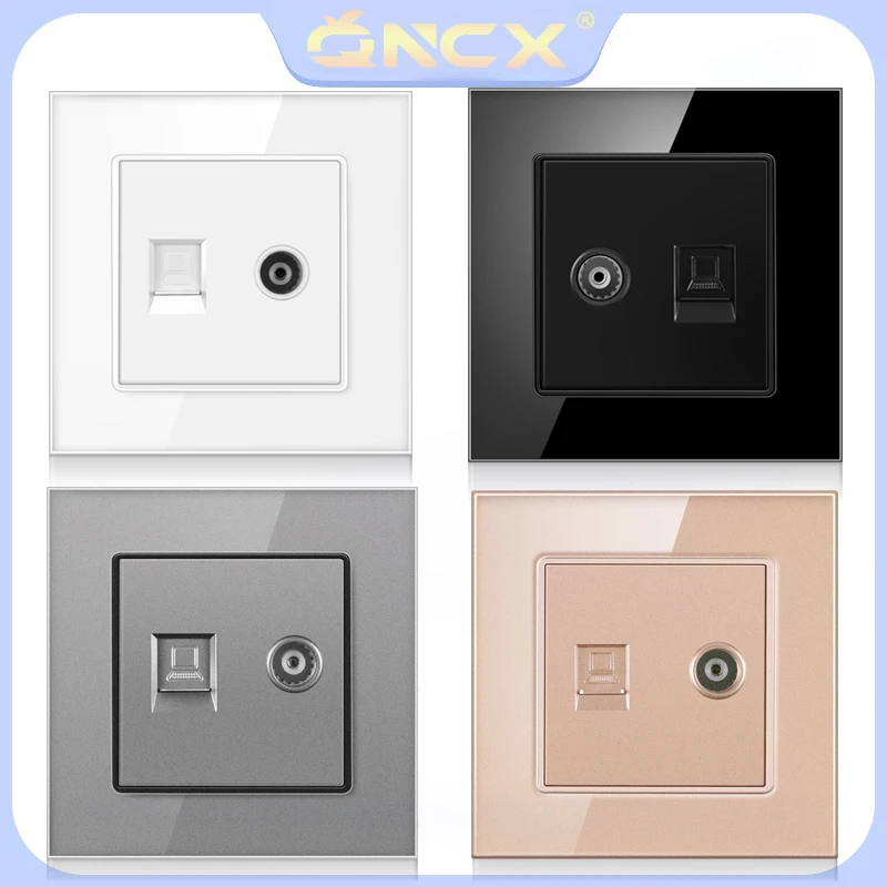 

Настенная розетка QNCX со стеклянной панелью и разъемом CAT6 RJ45