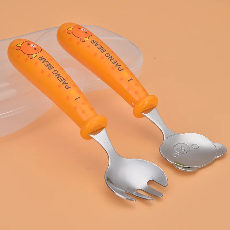 Набор столовых приборов из нержавеющей стали 304 с изображением котенка и медведя