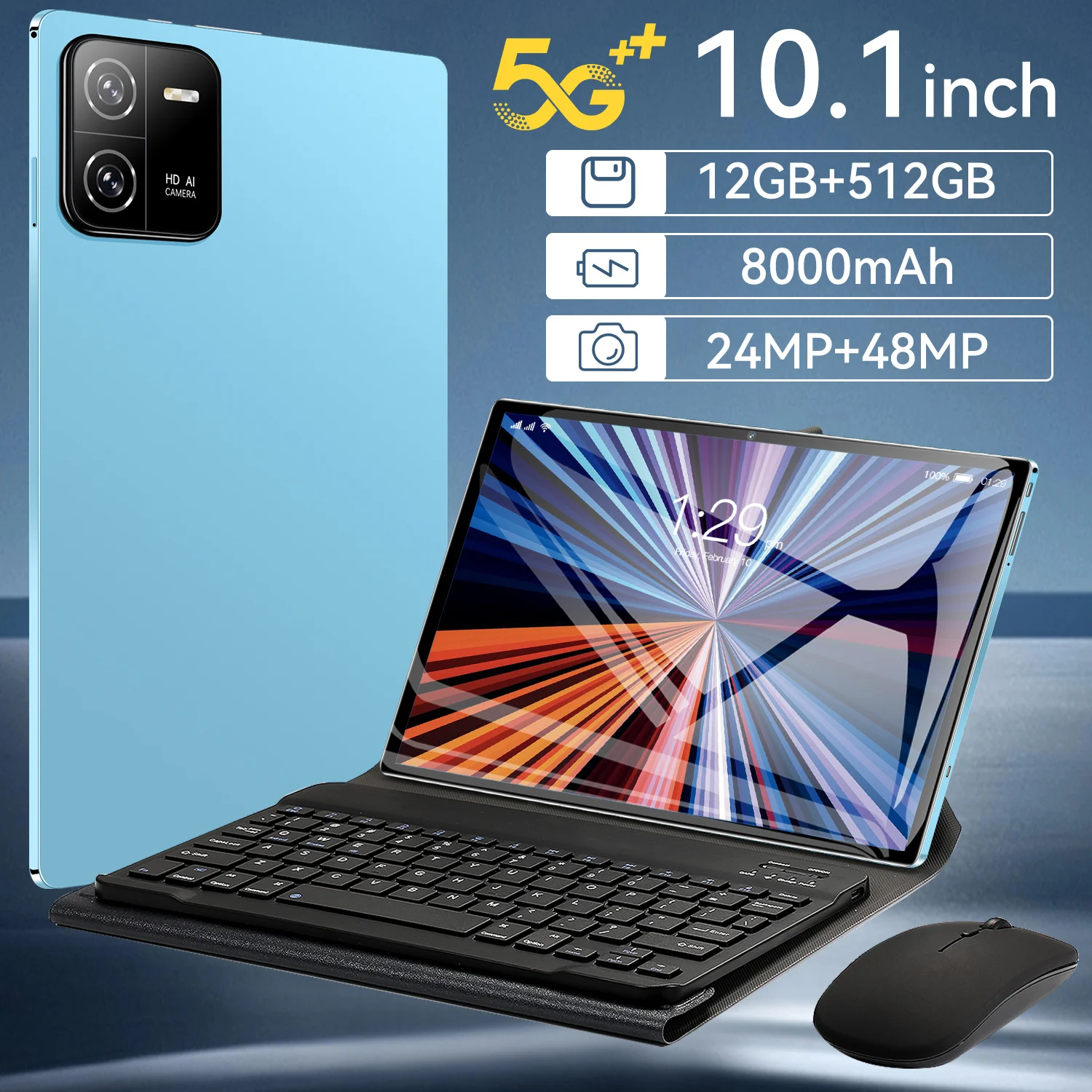 

Global Version New Pad6Pro Tablet Android13 10.1 Inch 12GB 512GB 5G Dual SIM Phone Call GPS Bluetooth WiFi Google Tablet PC