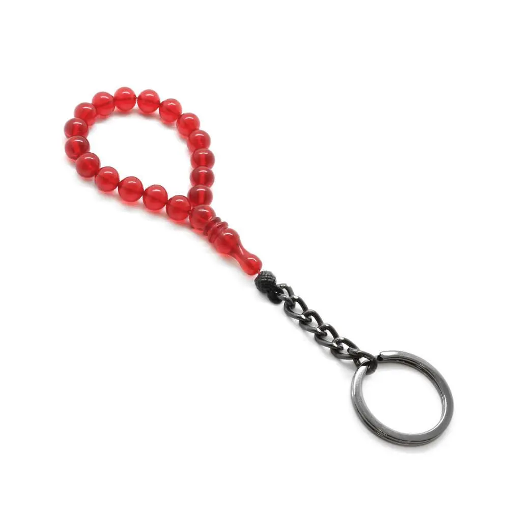 

Red Amber Squeezing-steel Kombinli Rosary Keychain